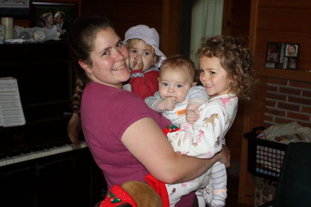 Christina Holding the Munchkins