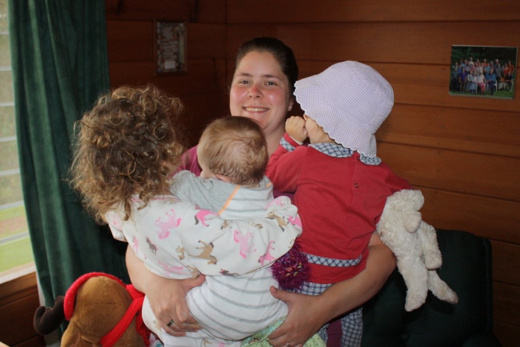 Christina Holding the Munchkins 2