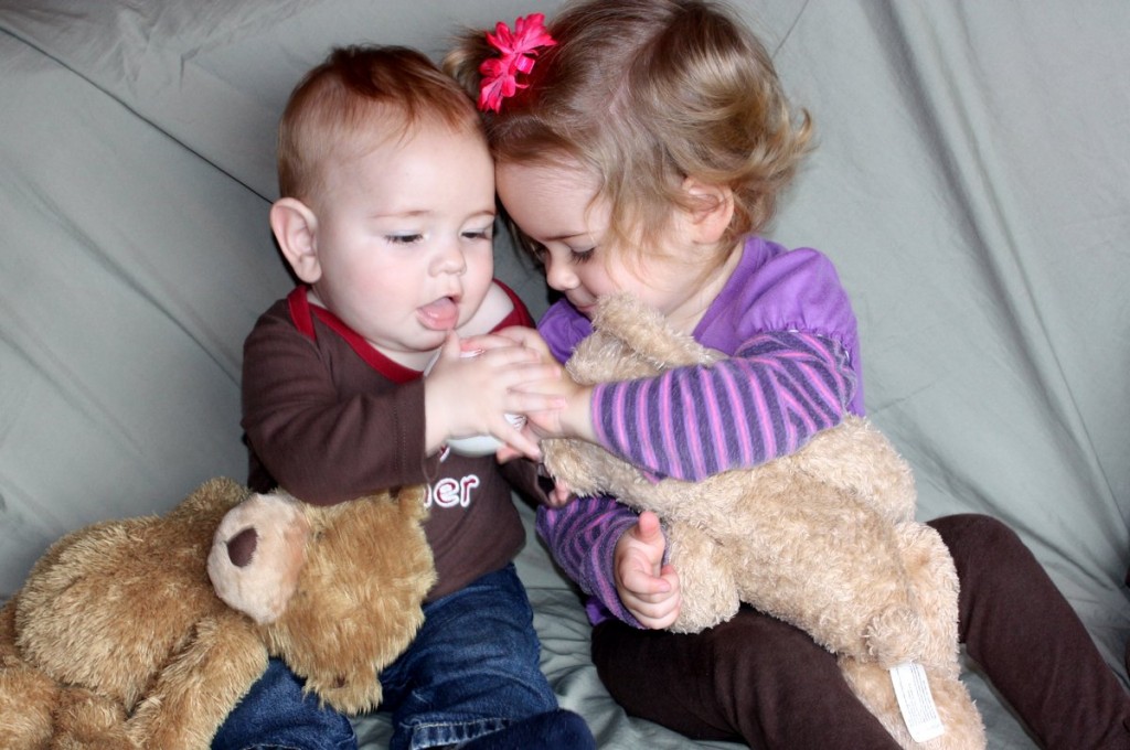 Laurel Giving Timothy a Baseball